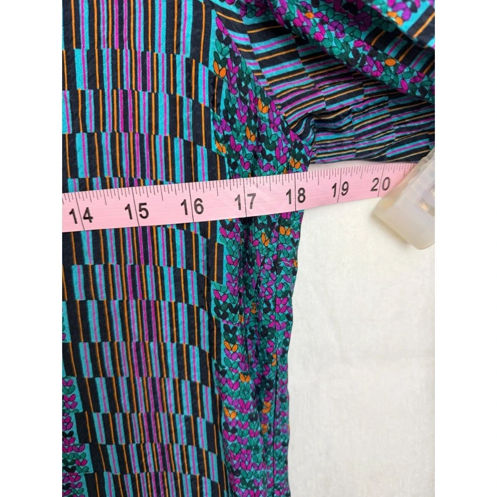 Rare UMI Collections Anne Crimmins Silk 2 Piece Set Dress Blazer Purple Teal 8